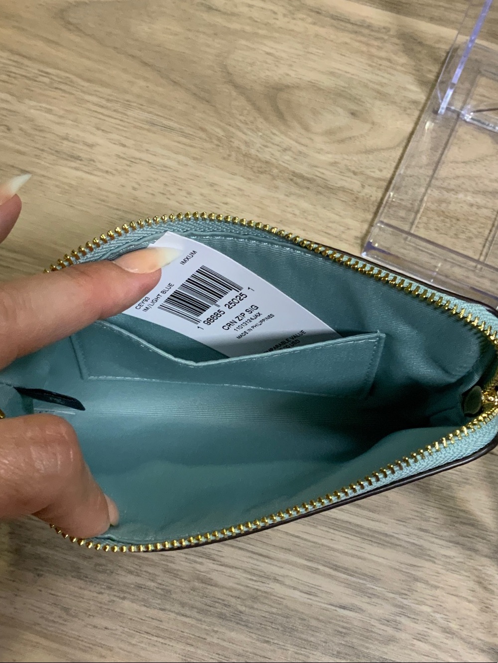 Coach Pale Blue Signature Wristlet - Picture 3 of 5